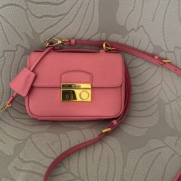 Prada Handbags - Prada Saffiano Lux mini Crossbody Bag with Adjustable Strip